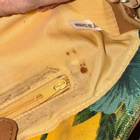 Caribbean Joe Tropical Print Canvas Bag with Bamboo Handles - Picture 5 of 6